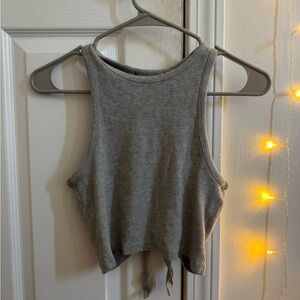 Gray Sleeveless Crop Top
